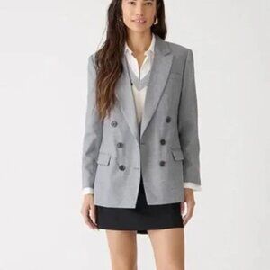 NWT J. Crew Collection Relaxed Double-Breasted Blazer in Drapey Wool Blend Sz 8